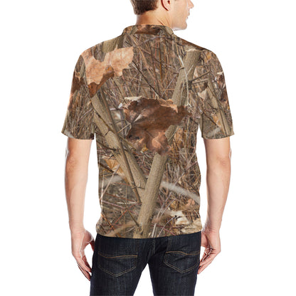 Camo Realistic Tree Forest Autumn Print Men Polo Shirt