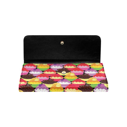 Cupcake Pattern Print Design CP02 Women's Trifold Wallet