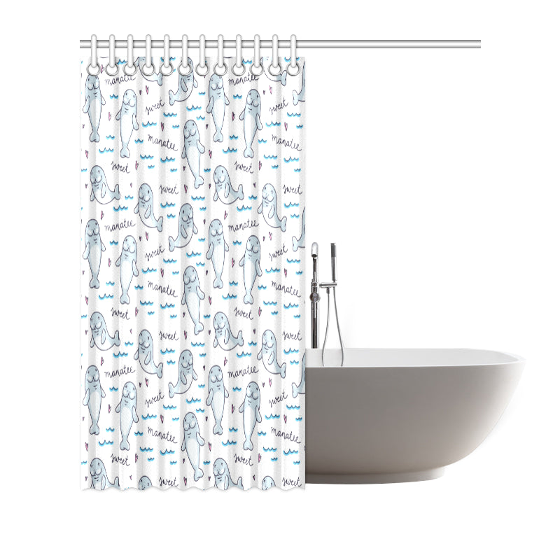 Manatee Baby Pattern Print Design 03 Shower Curtain