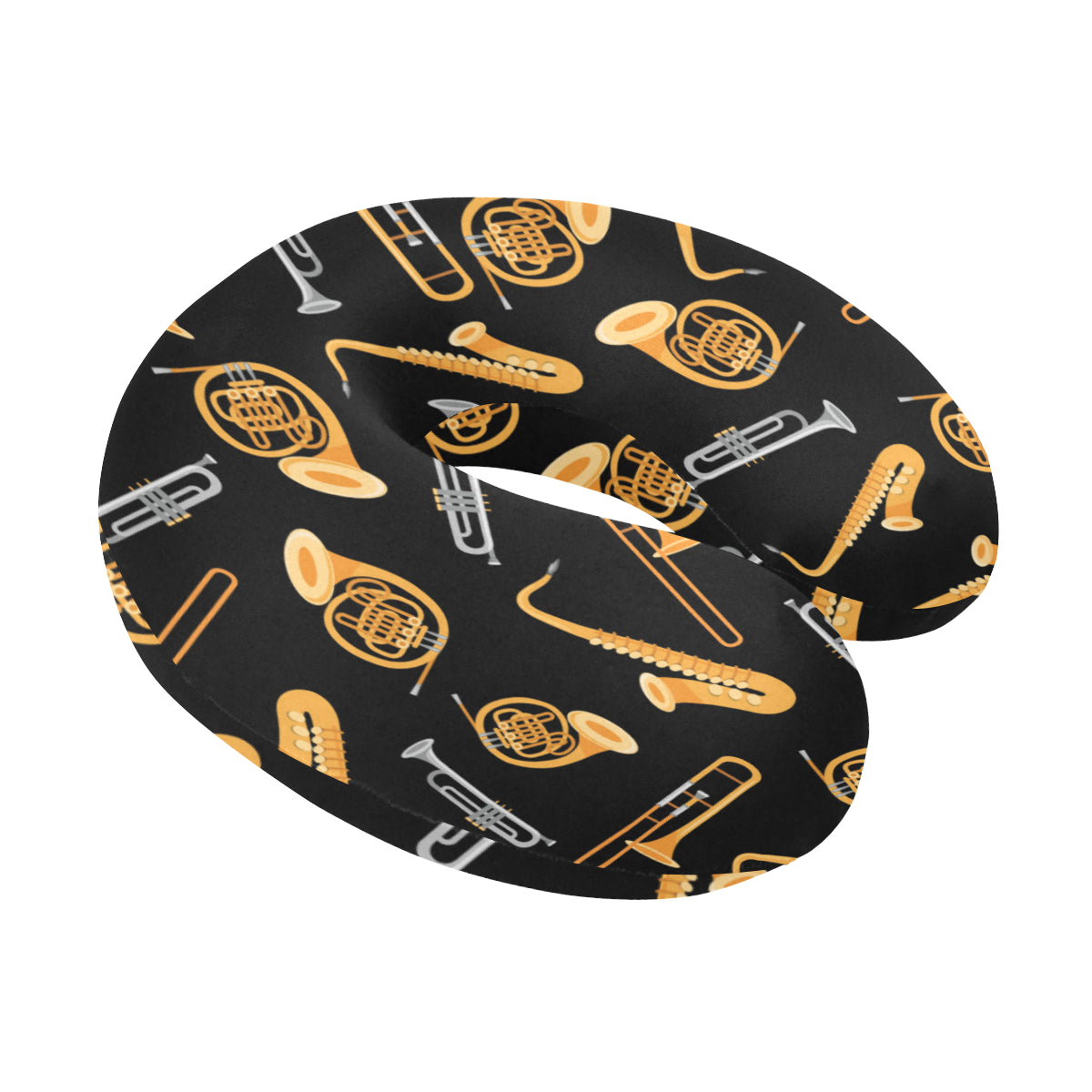Jazz Pattern Print Design 01 U-Shaped Travel Neck Pillow