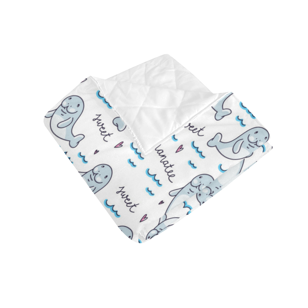 Manatee Baby Pattern Print Design 03 Premium Quilt