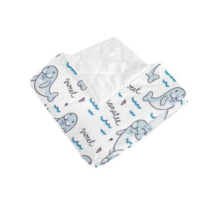 Manatee Baby Pattern Print Design 03 Premium Quilt