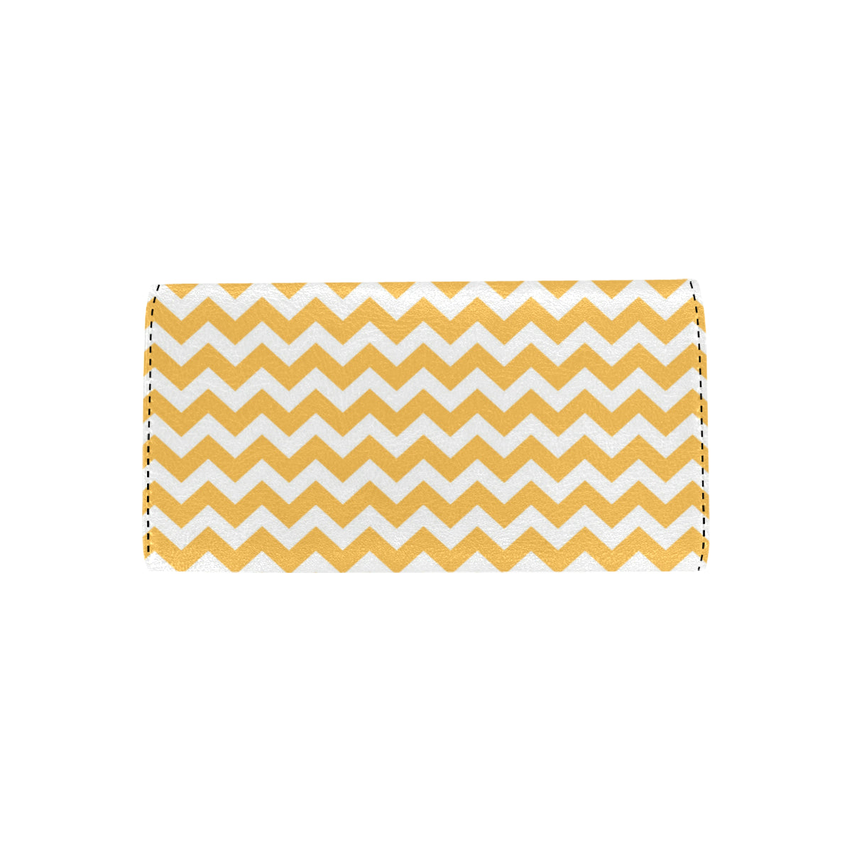 Chevron Orange Pattern Print Design 01 Women's Trifold Wallet