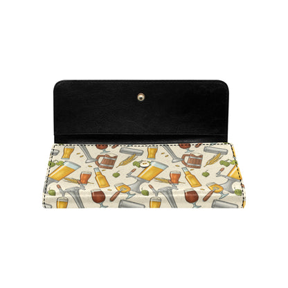 Beer Pattern Print Design 05 Women's Trifold Wallet