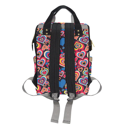 Heart Pattern Print Design HE08 Diaper Bag Backpack