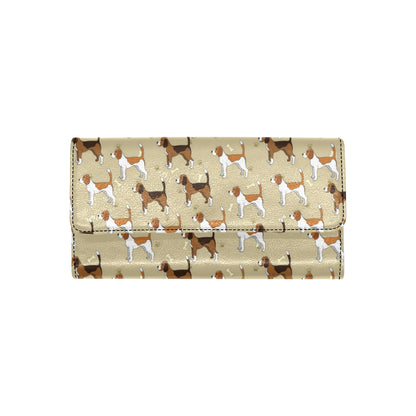 Beagle Pattern Print Design 01 Women's Trifold Wallet