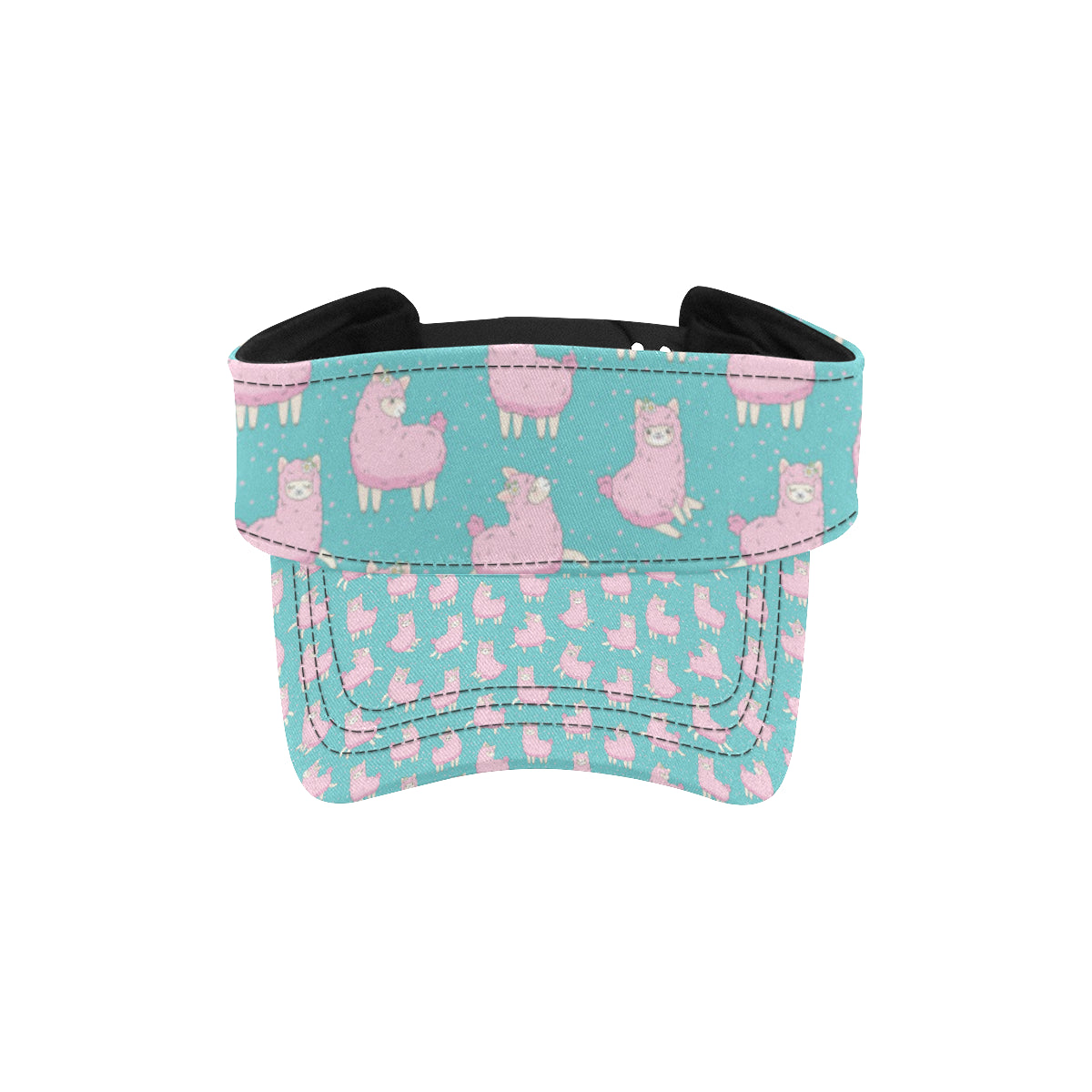 Alpaca Cartoon Design Themed Print Unisex Sun Visor