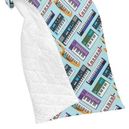 Synthesizer Pattern Print Design 02 Premium Quilt