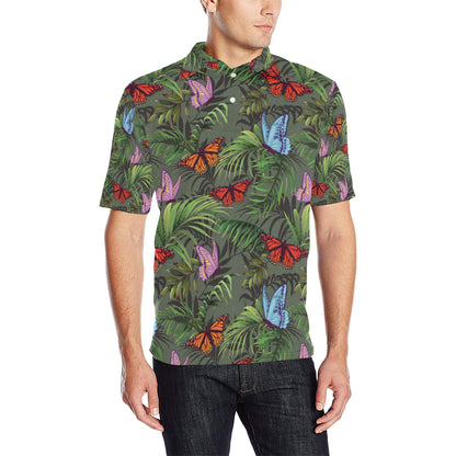 Monarch Butterfly Pattern Print Design 04 Men Polo Shirt