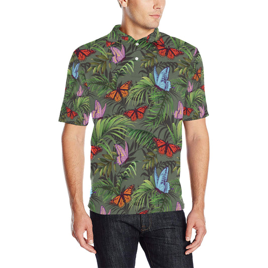 Monarch Butterfly Pattern Print Design 04 Men Polo Shirt