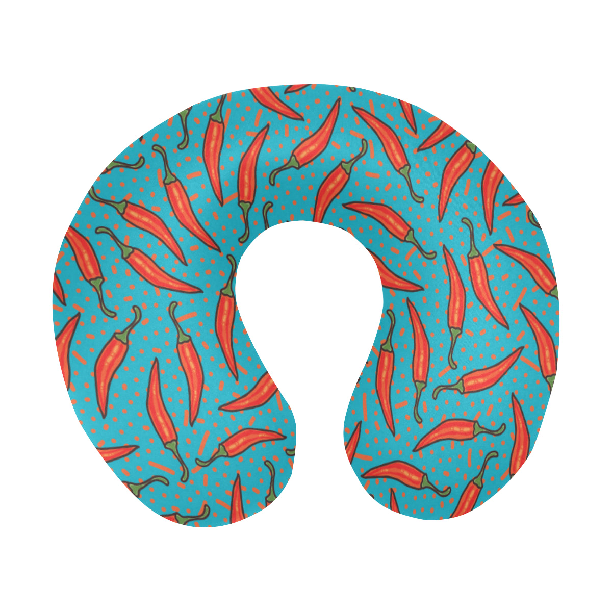 Chilli Pepper Pattern Print Design 05 U-Shaped Travel Neck Pillow