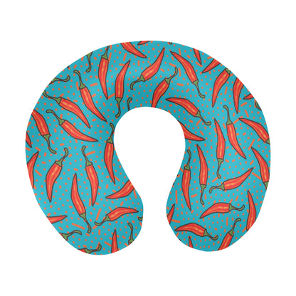 Chilli Pepper Pattern Print Design 05 U-Shaped Travel Neck Pillow