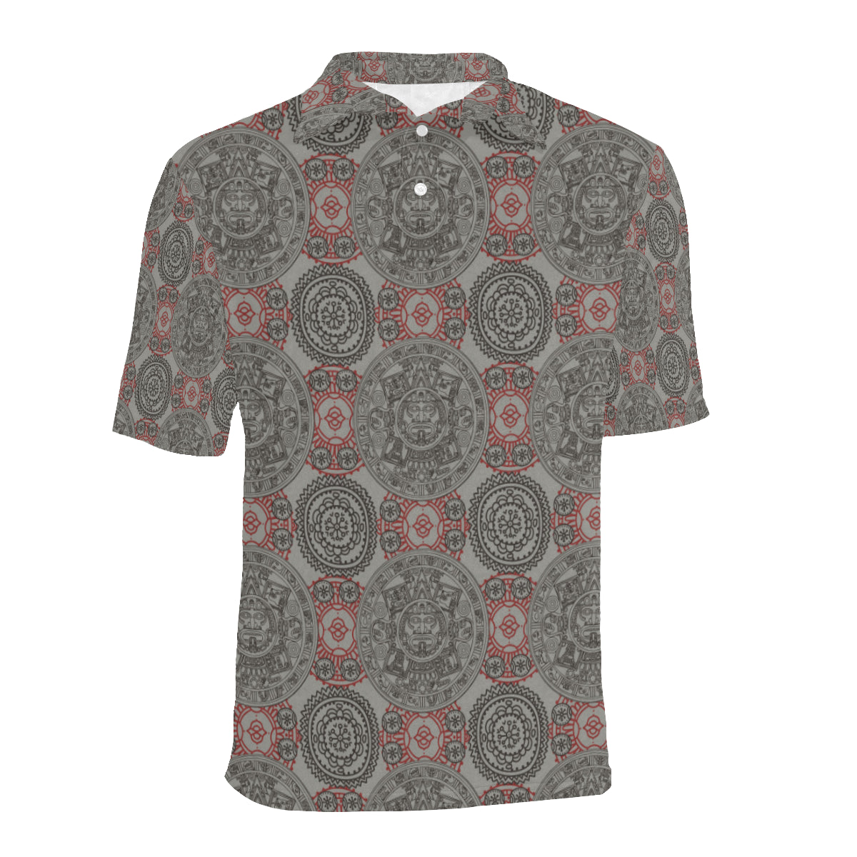 Calendar Aztec Pattern Print Design 04 Men Polo Shirt