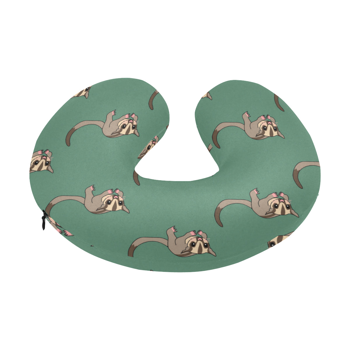 Sugar Glider Pattern Print Design 01 U-Shaped Travel Neck Pillow
