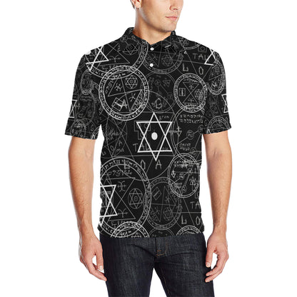 Pentagram Pattern Print Design A01 Men Polo Shirt