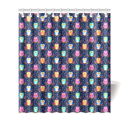Owl Cute Themed Design Print Shower Curtain