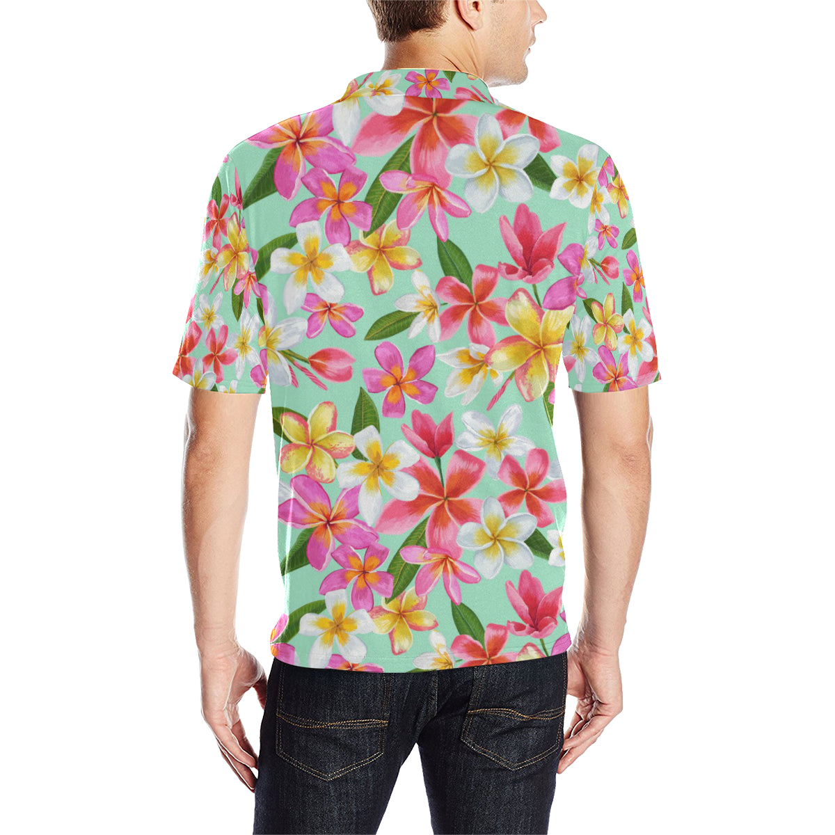 Plumeria Pattern Print Design PM014 Men Polo Shirt