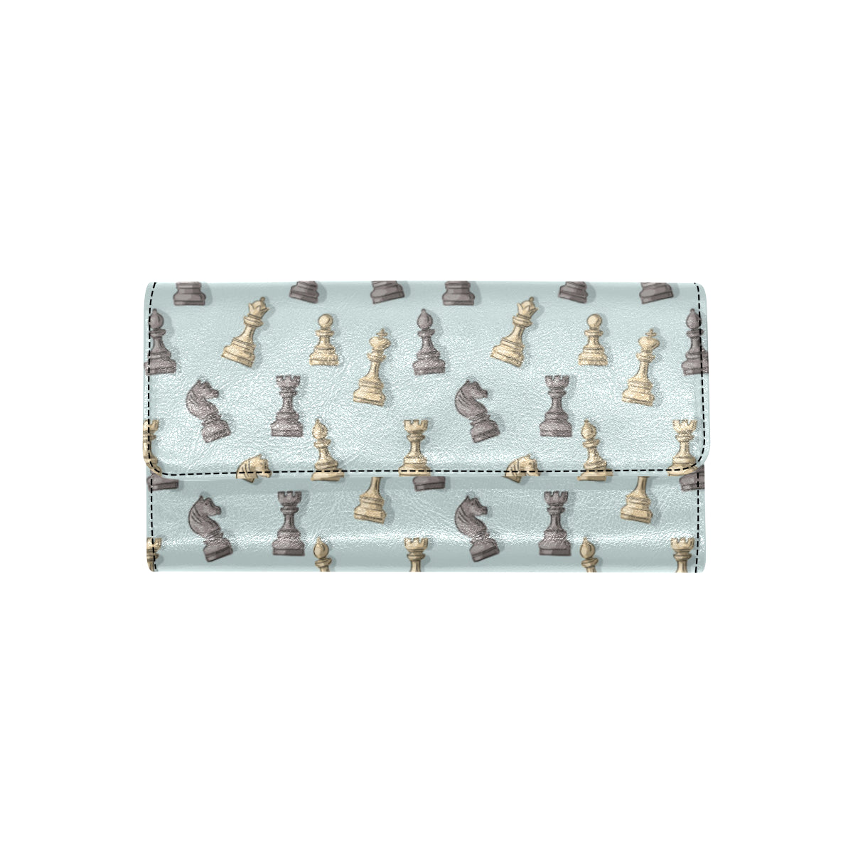 Chess Pattern Print Design 02 Women's Trifold Wallet