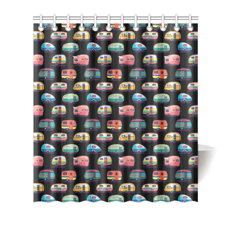 Camper Camping Pattern Shower Curtain