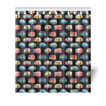 Camper Camping Pattern Shower Curtain