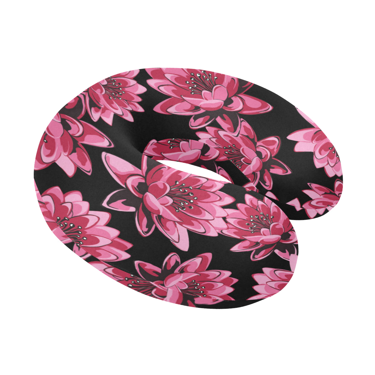 Lotus Pattern Print Design 03 U-Shaped Travel Neck Pillow