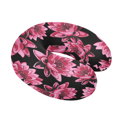 Lotus Pattern Print Design 03 U-Shaped Travel Neck Pillow