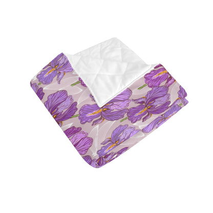 Iris Pattern Print Design IR05 Premium Quilt