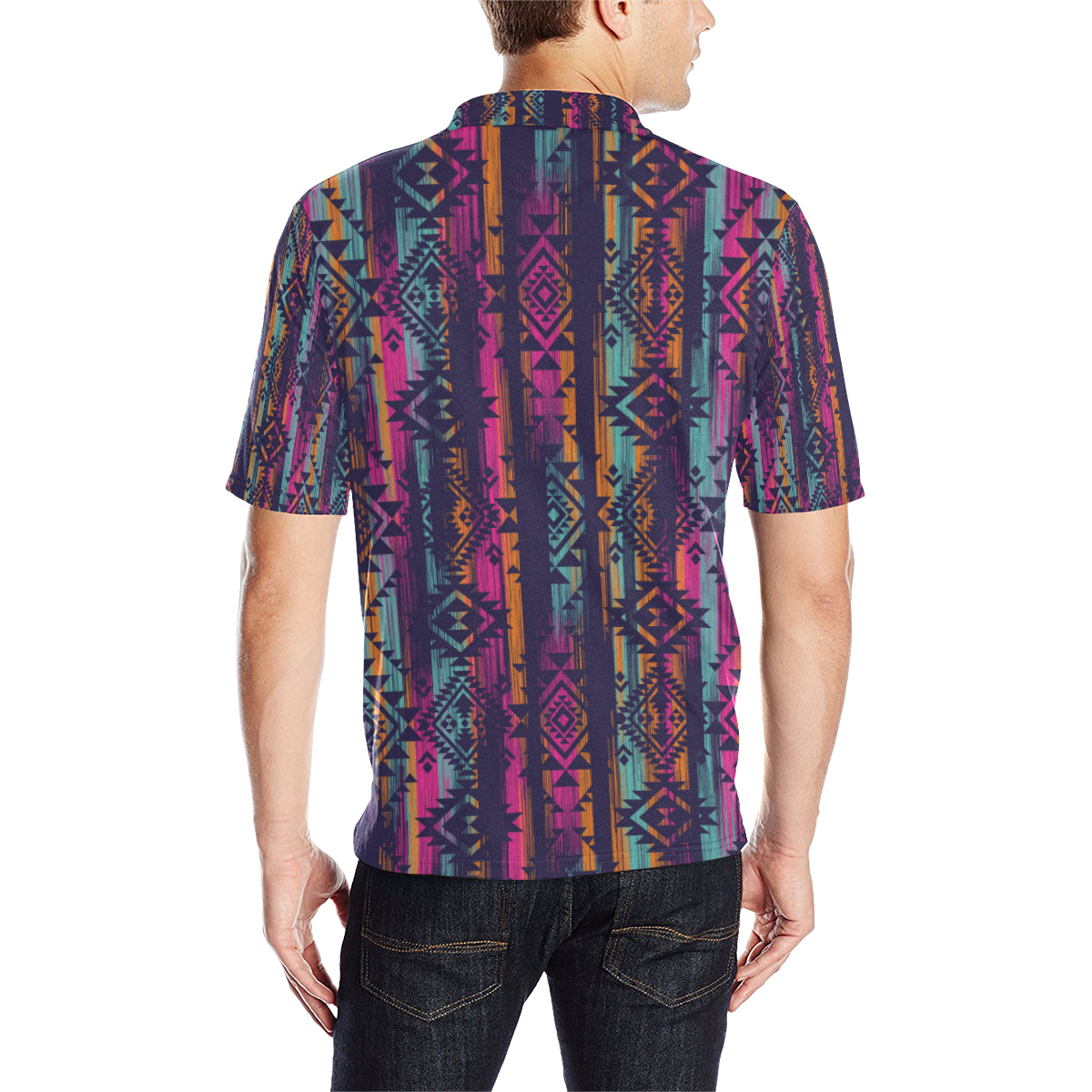 Line Tribal Aztec Men Polo Shirt