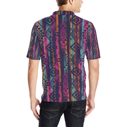 Line Tribal Aztec Men Polo Shirt