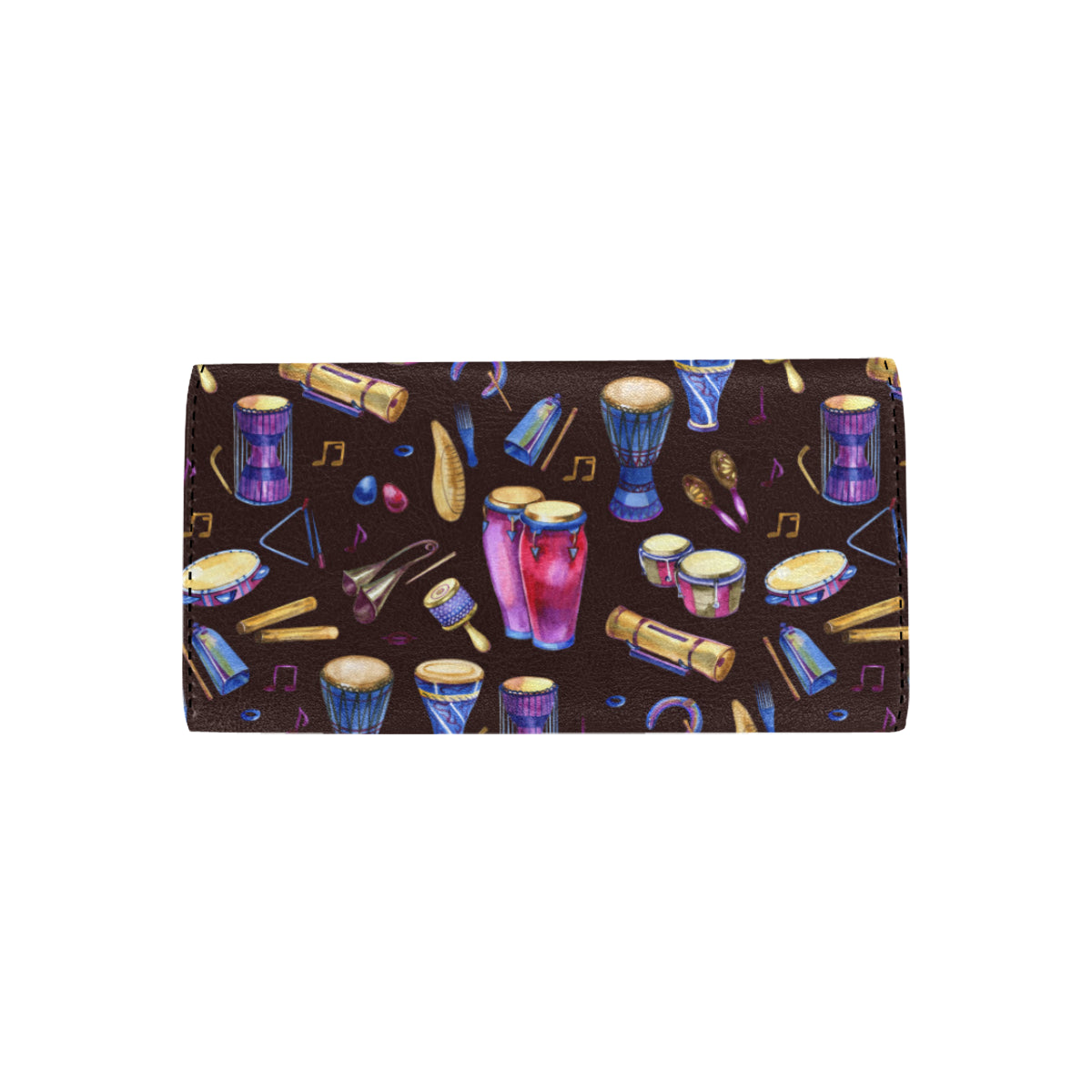 Percussion Neon Pattern Print Design 04 Women's Trifold Wallet