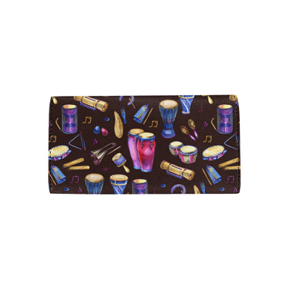 Percussion Neon Pattern Print Design 04 Women's Trifold Wallet
