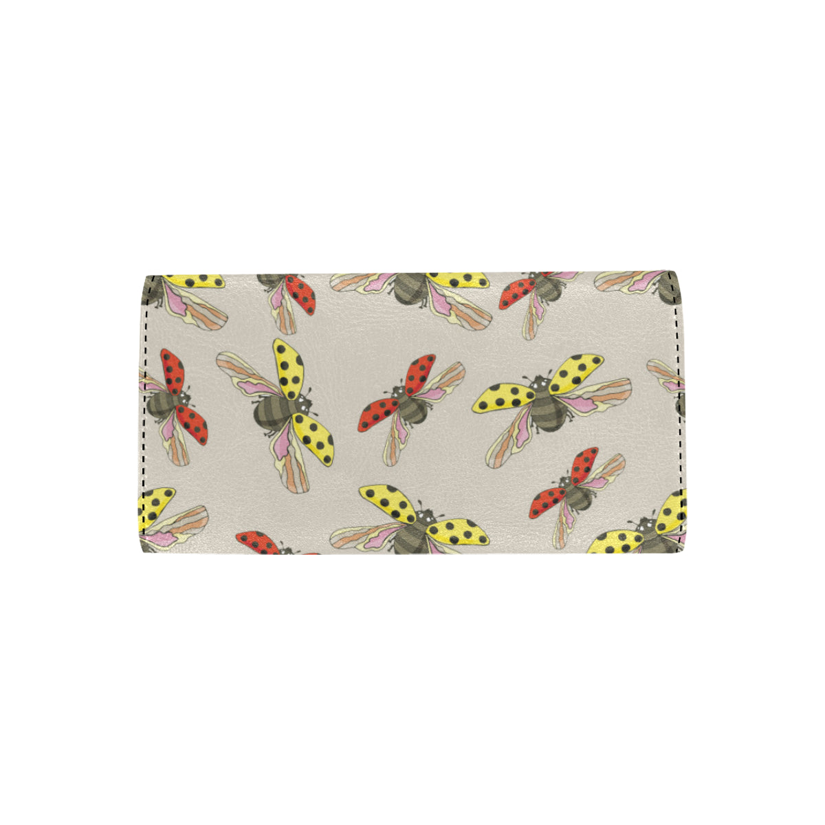 Ladybug Pattern Print Design 04 Women's Trifold Wallet