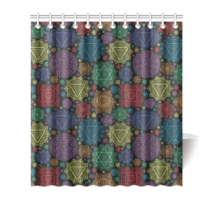 Chakra Mandala Print Pattern Shower Curtain