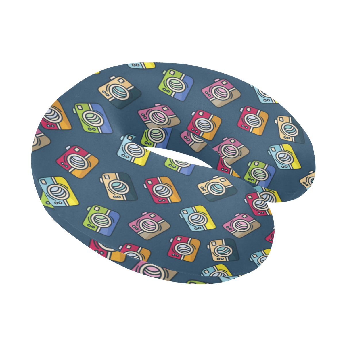 Camera Pattern Print Design 03 U-Shaped Travel Neck Pillow