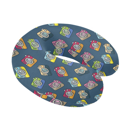 Camera Pattern Print Design 03 U-Shaped Travel Neck Pillow