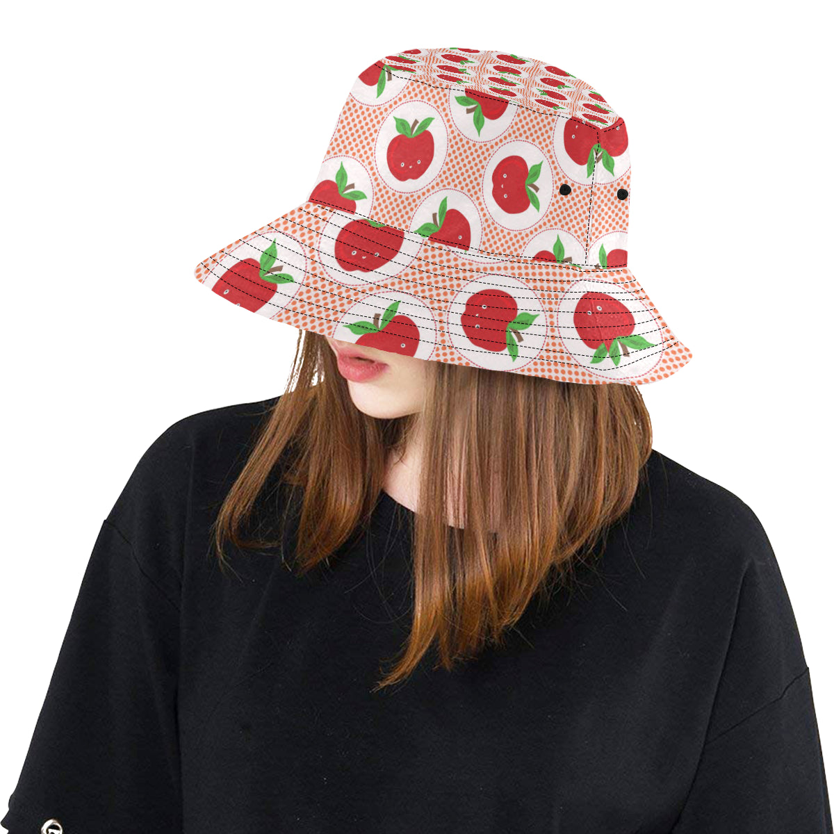 Apple Pattern Print Design AP08 Unisex Bucket Hat