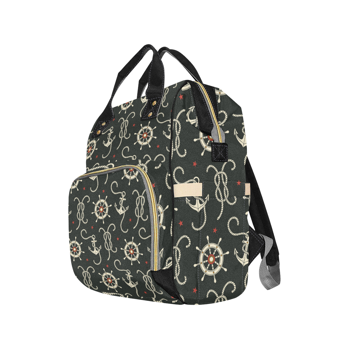 Nautical Anchor Pattern Diaper Bag Backpack