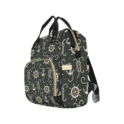 Nautical Anchor Pattern Diaper Bag Backpack