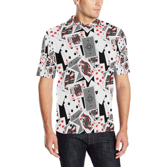 Poker Cards Pattern Print Design A04 Men Polo Shirt