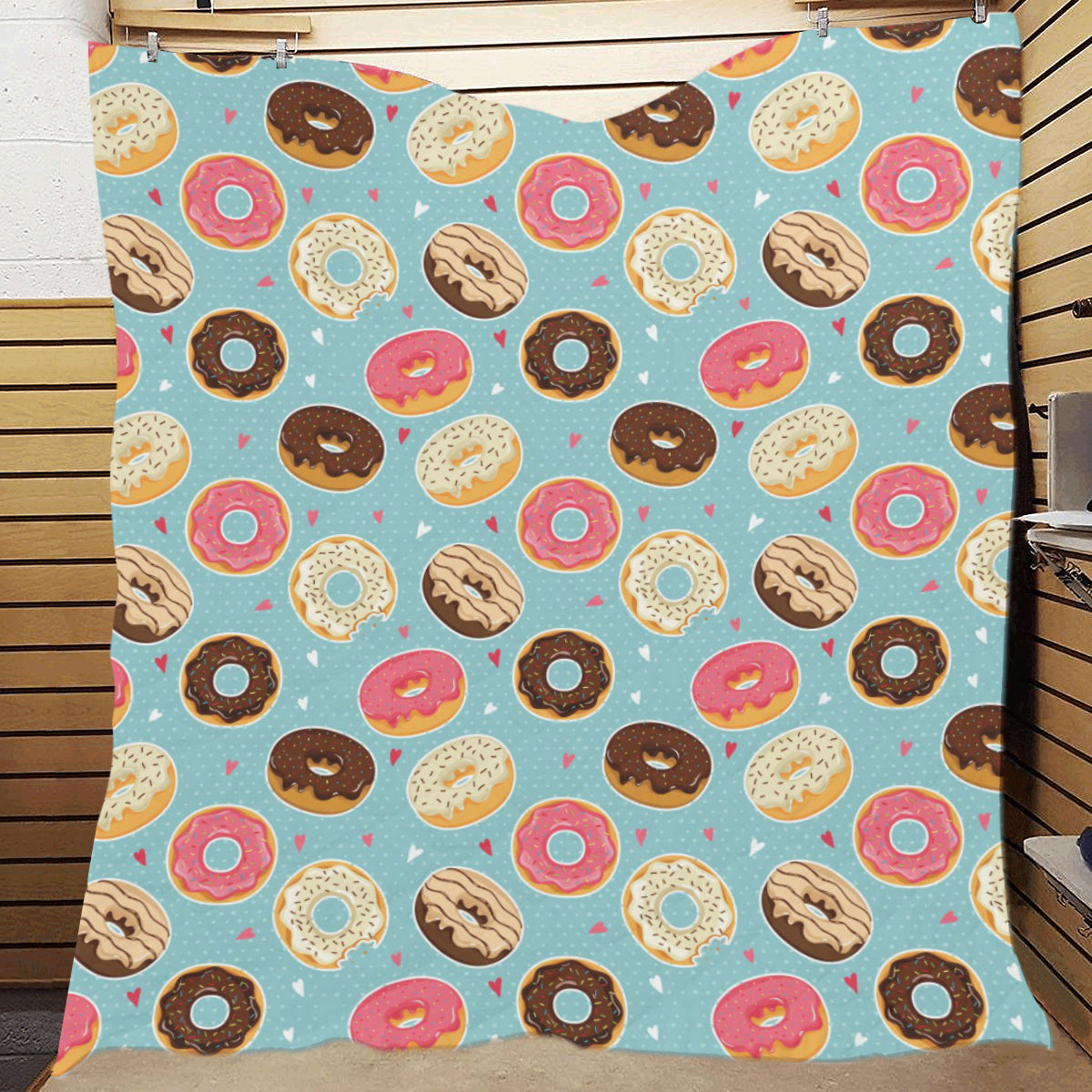 Donut Pattern Print Design DN04 Premium Quilt