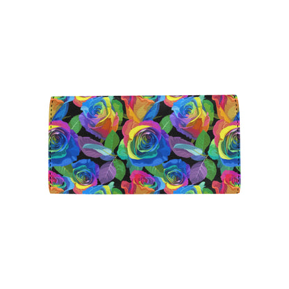 Rose Pattern Print Design RO02 Women's Trifold Wallet