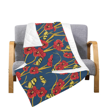 Pansy Pattern Print Design A01 Premium Quilt