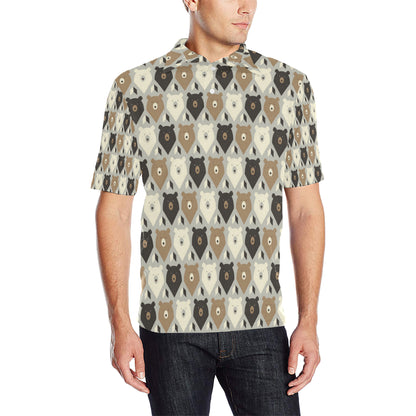 Bear Pattern Print Design 04 Men Polo Shirt