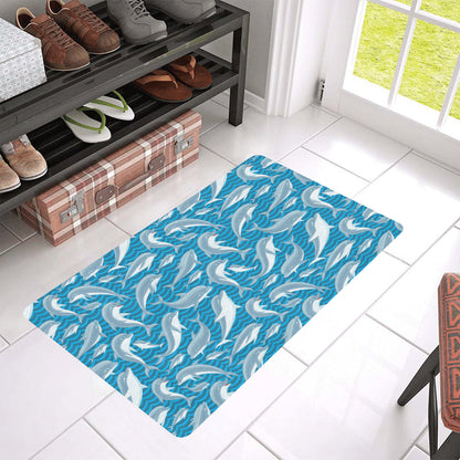 Dolphin Cute Print Pattern Rubber Doormat