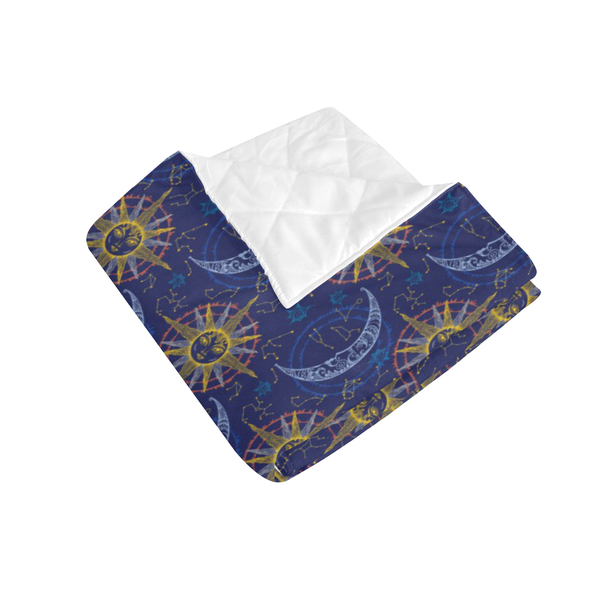 Celestial Moon Sun Pattern Print Design 01 Premium Quilt