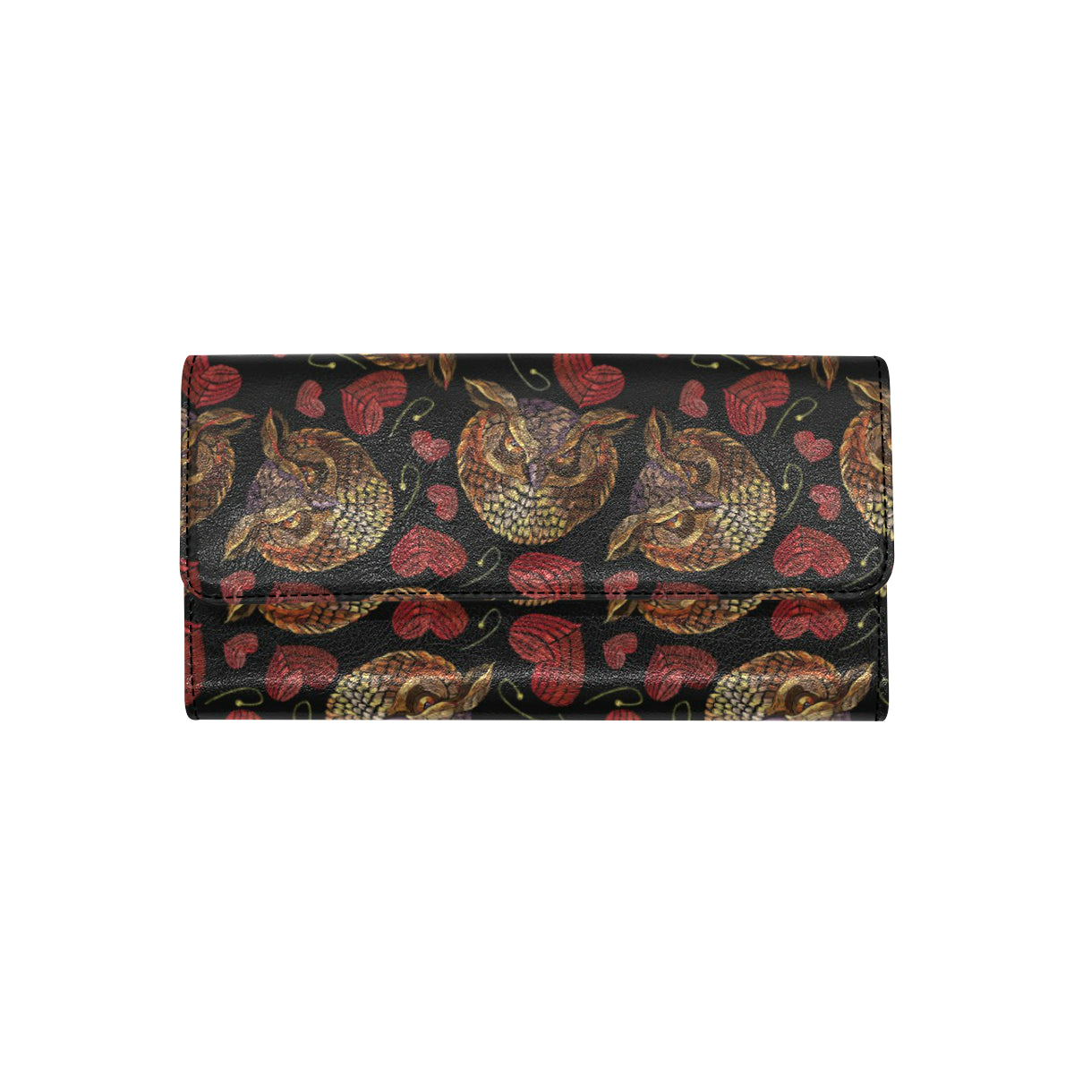 Owl Pattern Print Design A08 Women's Trifold Wallet