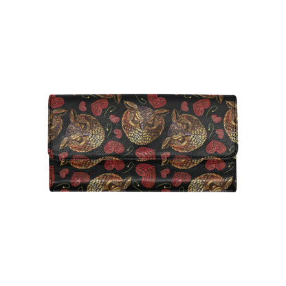Owl Pattern Print Design A08 Women's Trifold Wallet