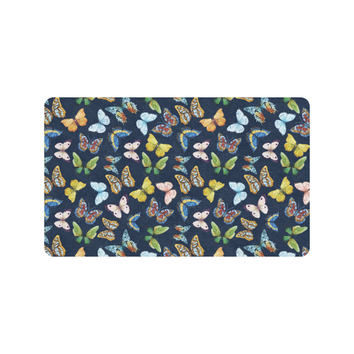 Butterfly Beautiful Print Pattern Rubber Doormat