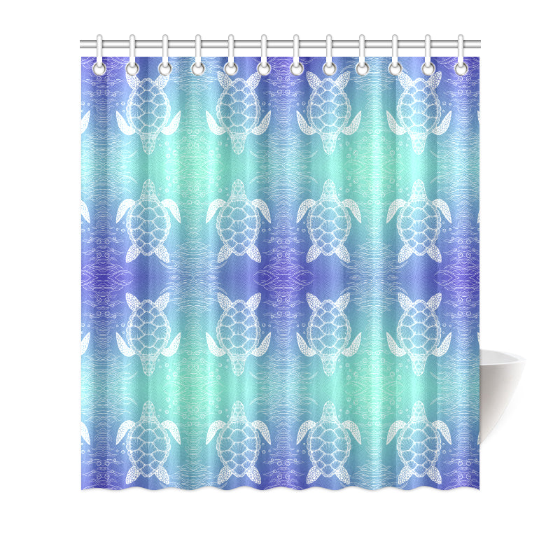 Sea Turtle Draw Shower Curtain