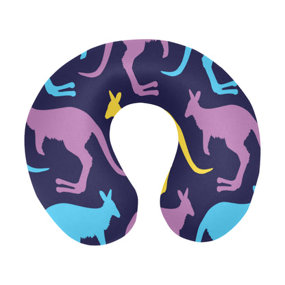 Kangaroos Pattern Print Design 02 U-Shaped Travel Neck Pillow